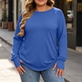 thumbnail image 5 of GUACER Plus Size Long Sleeve Tops for Women Casual Crewneck Thumb Hole Shirts Soft Stretch Knit Loose Raglan Sleeve Tees, 5 of 6