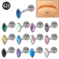 thumbnail image 2 of K-KED Opal Gem Flat Back Lip Studs Labret Monroe Tragus Helix Cartilage Earrings-NO 7-8MM, 2 of 9