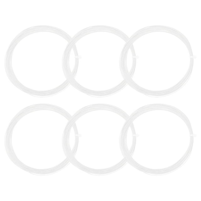 Unique Bargains 10.3 Meter High Elastic Nylon Badminton Racket String Racquet Line, White 6 Pack