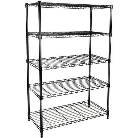 Simple Deluxe Heavy Duty 5-Shelf Shelving Unit, 29" D x 14"W x 61" H, 5 Tier, Black