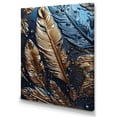 thumbnail image 2 of Designart "Gold Feather Glamour I" Glam Feather Canvas Art Print, 2 of 5