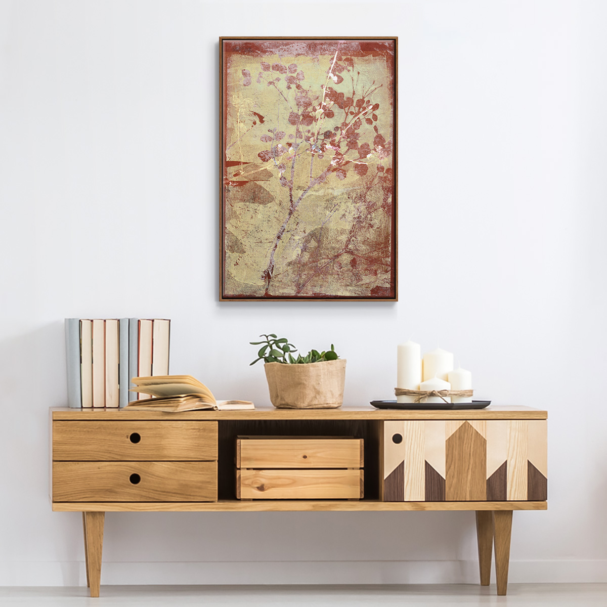 Boundless IV Framed Premium Gallery Wrapped Canvas - Ready to Hang - 27 x 41 - Walnut Floating Frame