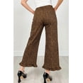 thumbnail image 2 of TinyCribz Chic Leopard Wide Leg Pants, Ruffle Hem Women's Jeans 16, 2 of 6