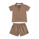 thumbnail image 1 of Odeerbi Niños Niñas 2 Piezas Preppy Outfit Algodón Color Sólido Tenis Golf Camisa y Shorts Uniforme Escolar Conjunto, 1 of 9