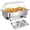 Half Pan 1 Pack Silver, variant on 9QT Electric Chafing Dish Buffet Warmer, Stainless Steel Chafer with 3 One-Third-Size Pans, 400W Heating and Clear Roll-Top PC Lid