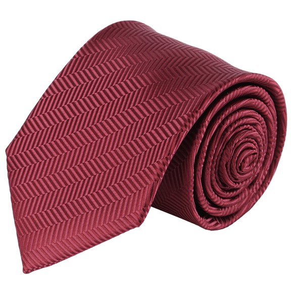 Jacob Alexander Tone on Tone Herringbone Extra Long Neck Tie for Big and Tall Men - Burgundy