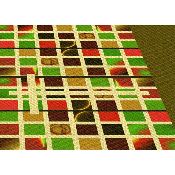 Ahgly Company Indoor Rectangle Patterned Acid Green Area Rugs, 8' x 12'