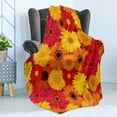 thumbnail image 4 of Gerber Daisy Soft Flannel Fleece Blanket, Summer Bloom Love Pattern with Continuous Nested Flower Petals in Warm Tones, Cozy Plush for Indoor and Outdoor Use, 50" x 70", Multicolor, by Ambesonne, 4 of 5