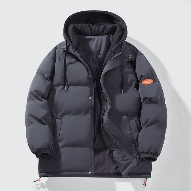 Parkas de manga larga de moda para mujer, chaqueta con capucha y cordón de color liso con cremallera y manga larga, abrigo de invierno, blusa de poliéster para mujer