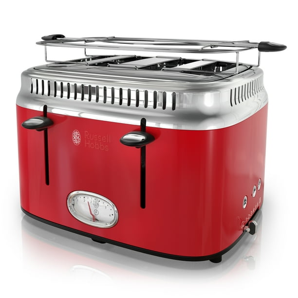 Russell Hobbs Retro Style 4Slice Toaster, Red, TR9250RDR