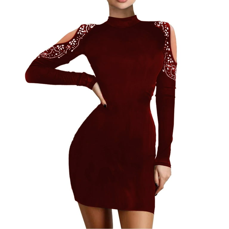 CAICJ98 Long Sleeve Dress For Women Wedding Guest Women Bra V Neck