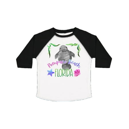 

Inktastic Pompano Beach Florida Cute Swimming Manatee Gift Toddler Boy or Toddler Girl T-Shirt