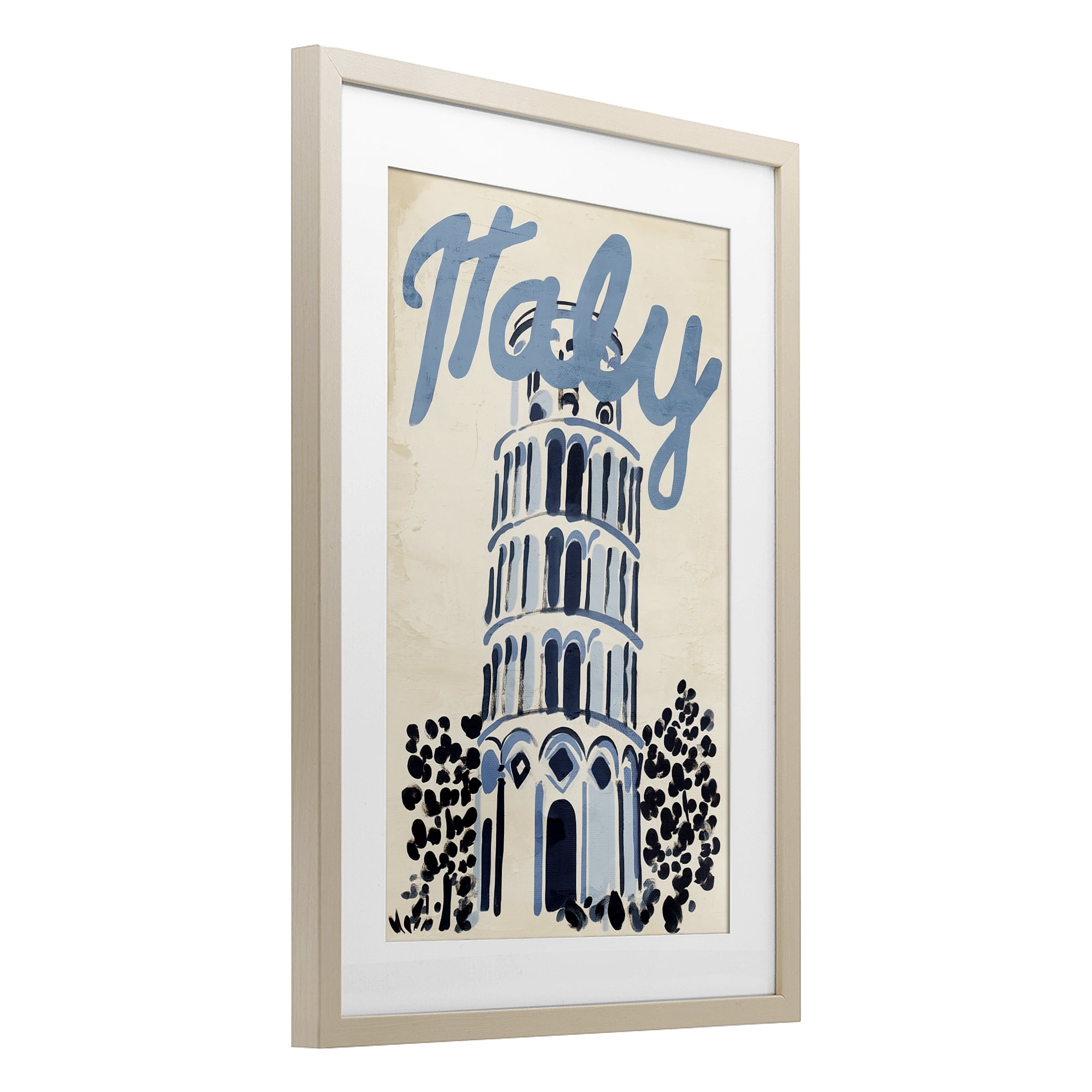 Stupell Industries Blue & Beige Italy Travel Birch Framed Print Under Glass, design by Annabelle Hall