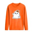 thumbnail image 6 of JOANKDMI Halloween Tops for Girl 5-6 Cute Ghost Graphic Long Sleeve T-Shirts Classic Crewneck Casual Loose Fit Pullover Shirts for Autumn Festival Party School Activewear, 6 of 6