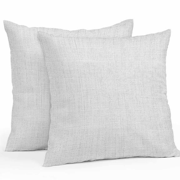 Vintage White Outdoor Waterproof Pillow Covers 18x18 Pack of 2 Linen Texture Farmhouse Decorative Outdoor Pillow Covers Square Cushion Cases for Patio Furniture Pergola Couch