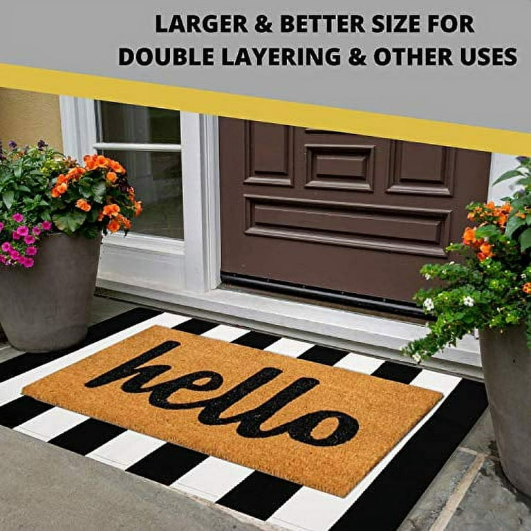  Black and White Striped Outdoor Rug Front Porch Rug