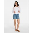 thumbnail image 3 of Time and Tru Women's High Rise Patch Pocket Denim Shorts, 4" Inseam, Sizes 0-20, 3 of 6