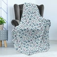 thumbnail image 4 of Feminine Soft Flannel Fleece Throw Blanket, Fashion Cartoon Style Ladies Makeup Items on a Background of Zigzags, Cozy Plush for Indoor and Outdoor Use, 60" x 80", Cadet Blue Multicolor, by Ambesonne, 4 of 5