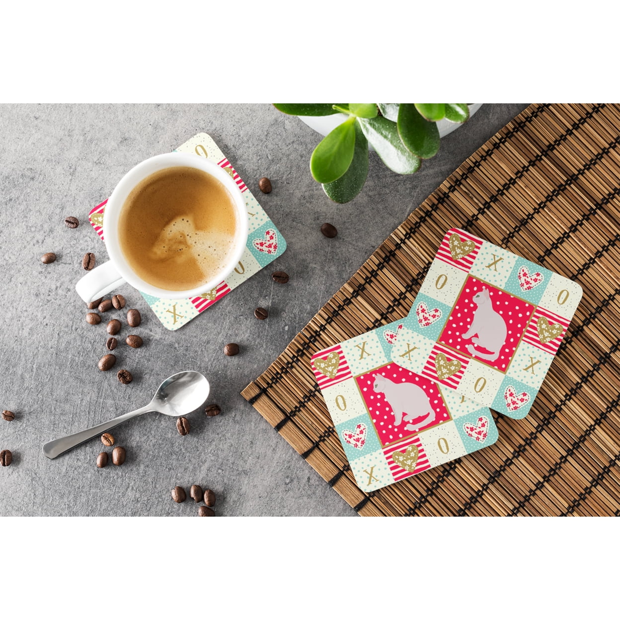 Burmilla #2 Cat Love Foam Coaster Set of 4