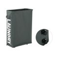 thumbnail image 2 of Labymos Corner Slim Foldable Oxford Cloth Laundry Basket Bin Mesh Drawstring Dirty Clothes Hamper with, 2 of 8