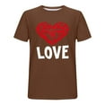 thumbnail image 5 of EchfiProm Mens Graphic Tees Short Sleeve Shirts Valentine Basic Brown Love Heart Graphic Tops for Adult XL, 5 of 5