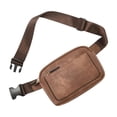 thumbnail image 2 of Bolso bandolera de cuero con correa ajustable, múltiples bolsillos, mochila compacta cruzada de pecho y hombro para hombres y mujeres, viajes al aire libre, 2 of 6