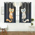 thumbnail image 3 of Mkhert Romantic Cats Blackout Window Curtain Kitchen Curtain 26X39 Inch, 2 Panels, 3 of 3