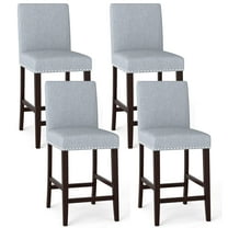 Gymax 26'' Counter Height Chairs Set of 4 Barstools w/ Padded Seat & Backrest Footrest