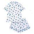 thumbnail image 6 of Tnhcen Women's Button Front Flip Collar Short Sleeve Shorty Pajama Set Easter Print Nylon Spandex Milk Silk Sleepwear, 6 of 9