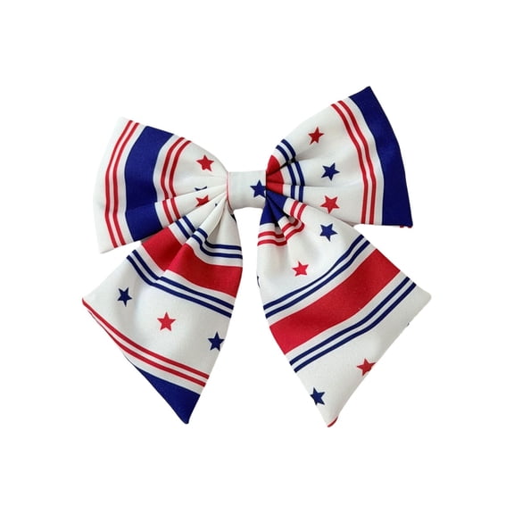 4th of July Hair Bows Patriotic Red White Blue Star Stripe with Alligator Clips, Independence Day Hair Accessories for Women Girls, Holiday Party