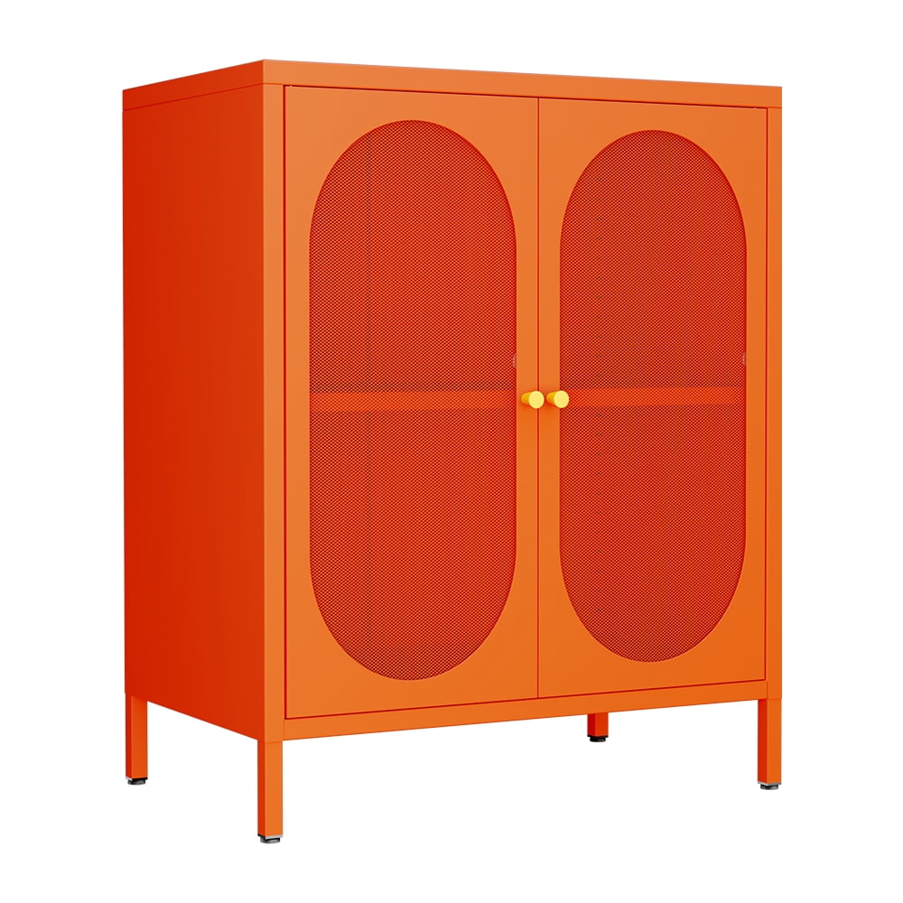 2 Door Accent Cabinet,Metal Storage Cabinet with Adjustable Shelf,Buffet Sideboard for Bed Room,Living Room,Entryway,Hallway,Home,Hotel,Office,Garage,Kitchen,1 Removable Shelf.