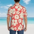 thumbnail image 4 of Kll Men'S Hawaiian Shirt Short Sleeve Button Down Beach Shirts-Beige Flowers, 4 of 7