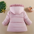 thumbnail image 3 of Hicidod Winter Jacket for Girls Fleece Line Hooded Fur Trim Down Coats Padded Widproof Warm Fashion Solid Color Outwear, 3 of 4