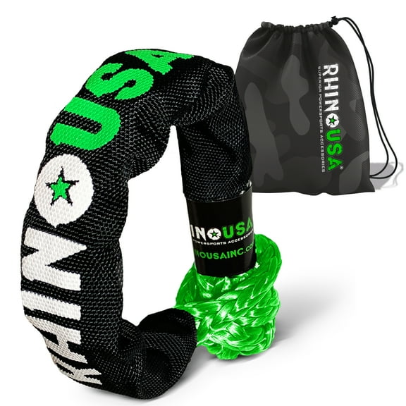 Rhino USA Synthetic Soft Shackle Rope (1-Pack) - 3/8 Inch x 22 Inch (31,400lb Min Break Strength) Offroad Soft Shackle Recovery Kit for Truck, UTV, ATV - Compatible With Jeep, Toyota, Ford & More!