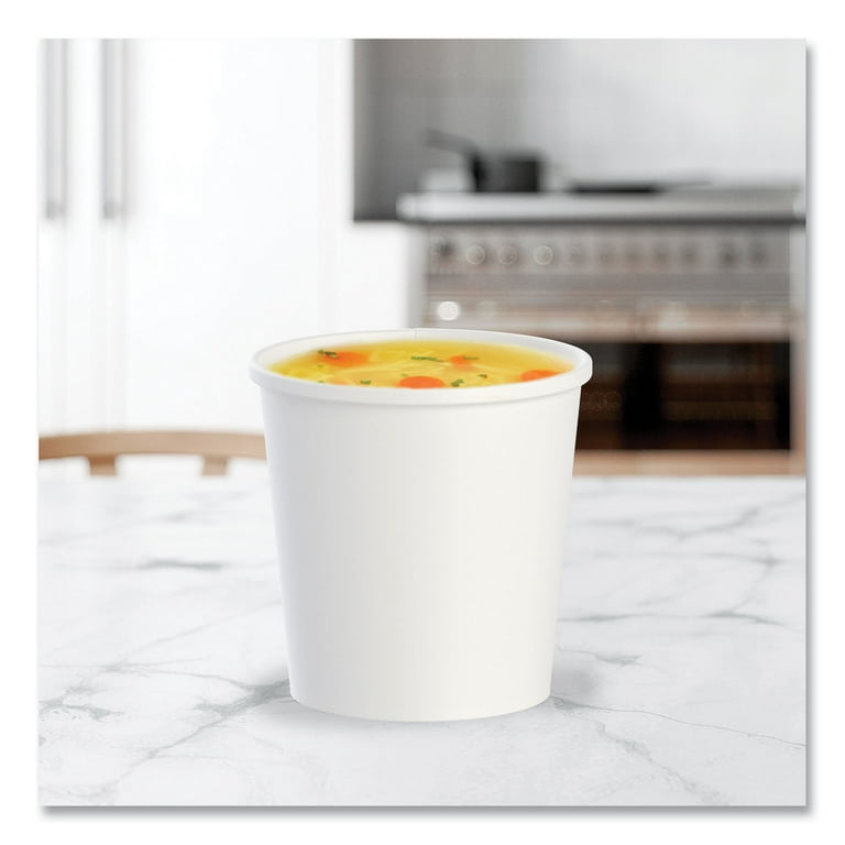 Flexstyle Double Poly Paper Containers, 16 oz, White, Paper, 25/Pack, 20 Packs/Carton Flexstyle Double Poly Paper Containers, 16 oz, White, Paper, 25/Pack, 20 Packs/Carton