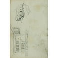 thumbnail image 2 of Théodore Géricault 11x14 Gold Ornate Wood Frame and Double Matted Museum Art Print Titled - Horse Head, View of a Courtyard (1812 - 1814), 2 of 4