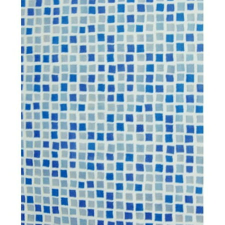 Carnation Home Fashions Mosaic Blue Vinyl Print Shower Curtain