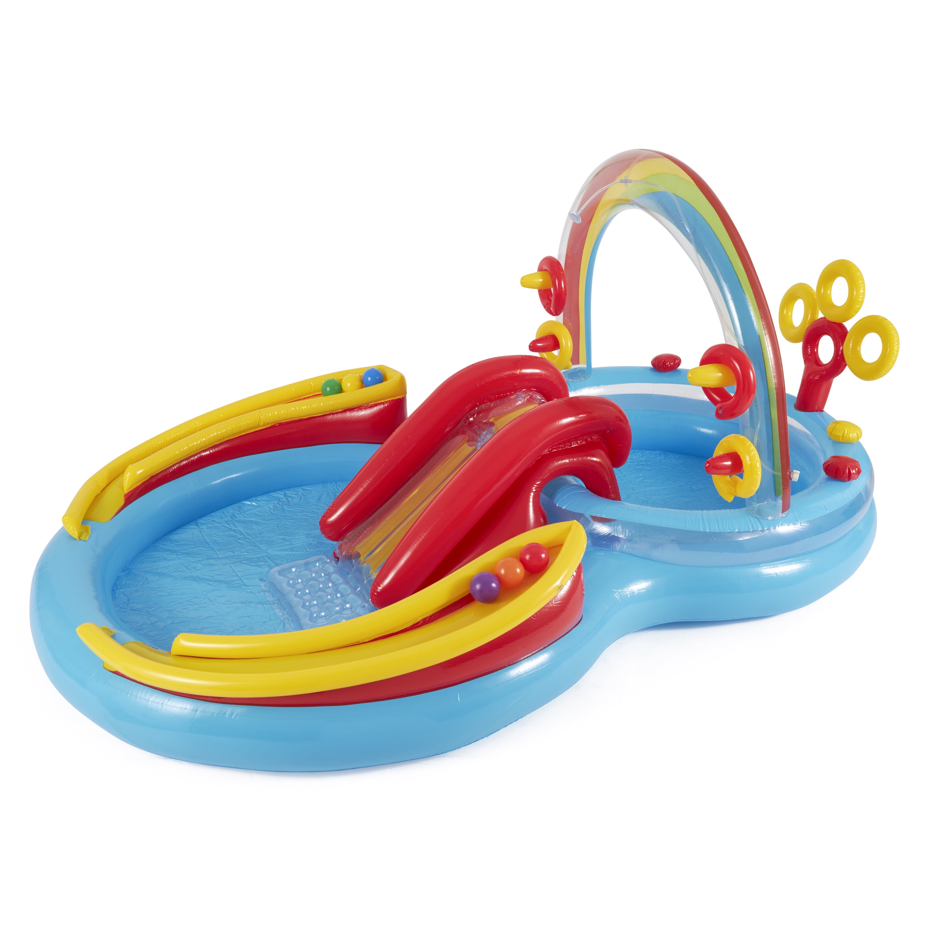 Intex Rainbow Ring Inflatable Play Center Pool with Fun Ballz, 100 Pack