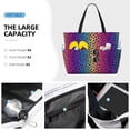 thumbnail image 2 of Wukai Leopard Neon Rainbow Gradient Print Zipper Bag,large Beach Tote Bag,Waterproof Sandproof Bag,Grocery and Picnic Tote Travel Bag, 2 of 5