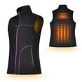 thumbnail image 1 of Women's Lightweight Heated Vest Lychee Polar Fleece Waistcoat with USB Battery Pack (Black, S), 1 of 7