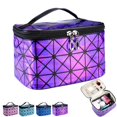 thumbnail image 1 of pitrice 3D Holographic Cosmetic Case Waterproof PU Leather Handy Toiletry Bag Makeup Storage Pouch Box Organizer Handbag for Travelling Trip, 1 of 3