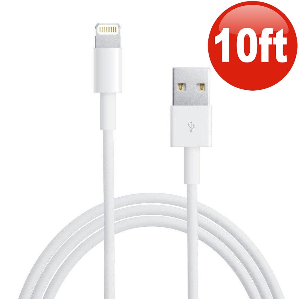 vAccessorize USB A 10 Ft Long iPhone Charger and Sync Cable Compatible with Apple iPhone /iPad/ iPod (White)