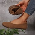 thumbnail image 5 of Flats for Women Dress Shoes: Round Toe Suede Foldable Comfortable Casual Slip On Ballet Loafers for Driving Work 39, 5 of 9