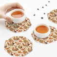 thumbnail image 7 of Pofeuu Leaves And Berries Print Leather Coasters Set of 6, Round Cups Mugs Mat Pad for Home Kitchen Heat Resistant Drink Coasters,Octagon, 7 of 7
