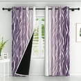 thumbnail image 2 of Lfeey Gradient Stripe Blackout Curtains, Grommet Curtains for Modern Living Room Bedroom, Purple White Ombre, 42x84 inch, 2 of 5