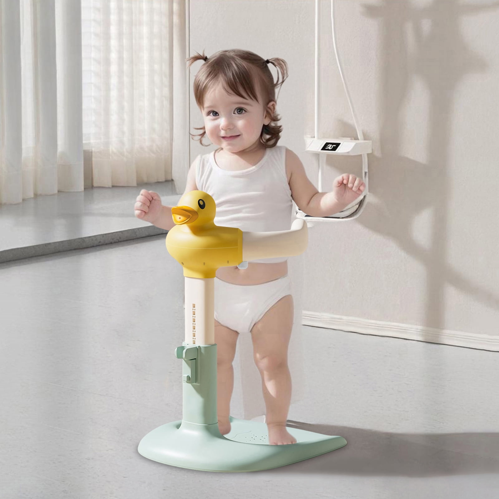 Baby Shower Rack Height Width Adjustable Anti-Slip Base Baby Bath Rack Duck Design Portable Toddler Bath Stand