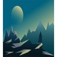 thumbnail image 2 of Mountain Duvet Cover Sets, Geometric Landscape Illustration, Bedding Set with 2 Duvet Covers & 2 Pillowcases, 2 Pack Twin Size, Sea Blue Pale Green, by Ambesonne, 2 of 3