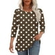 thumbnail image 5 of Neewe 3/4 Length Sleeve for Womens Polk Dot Tops Casual Crewneck Pullover Tunics Summer Comfy Blouses Fashion 2026, 5 of 7