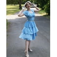 thumbnail image 2 of Vestido Belle Poque para verano de 2024, azul claro, con volantes escalonados, para mujer, 2 of 9