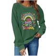 thumbnail image 2 of Xuyuer Women 100 Days of School Sweatshirt: Funny Teacher Shirts School Teaching Long Sleeves Teachers Gifts Tops Teacher Graphic T-Shirts School Days Tee Tops, 2 of 6